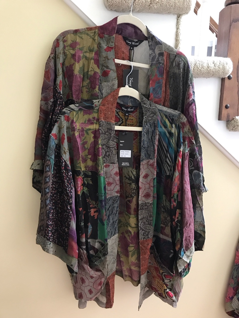 YOUNG THREADS NWT KIMONO VISCOSE MULTI COLOR options MEDIUM